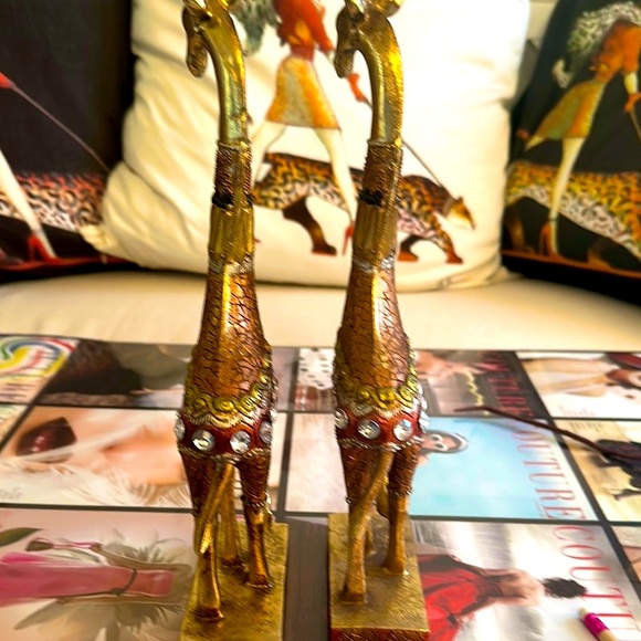Decorative Giraffe Figurines with Gem Accents (2) - Picture 4 of 6